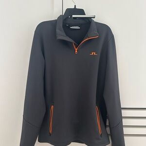 J.Lindeberg Men's Medium Dark Gray Jacket with Bright Orange Details